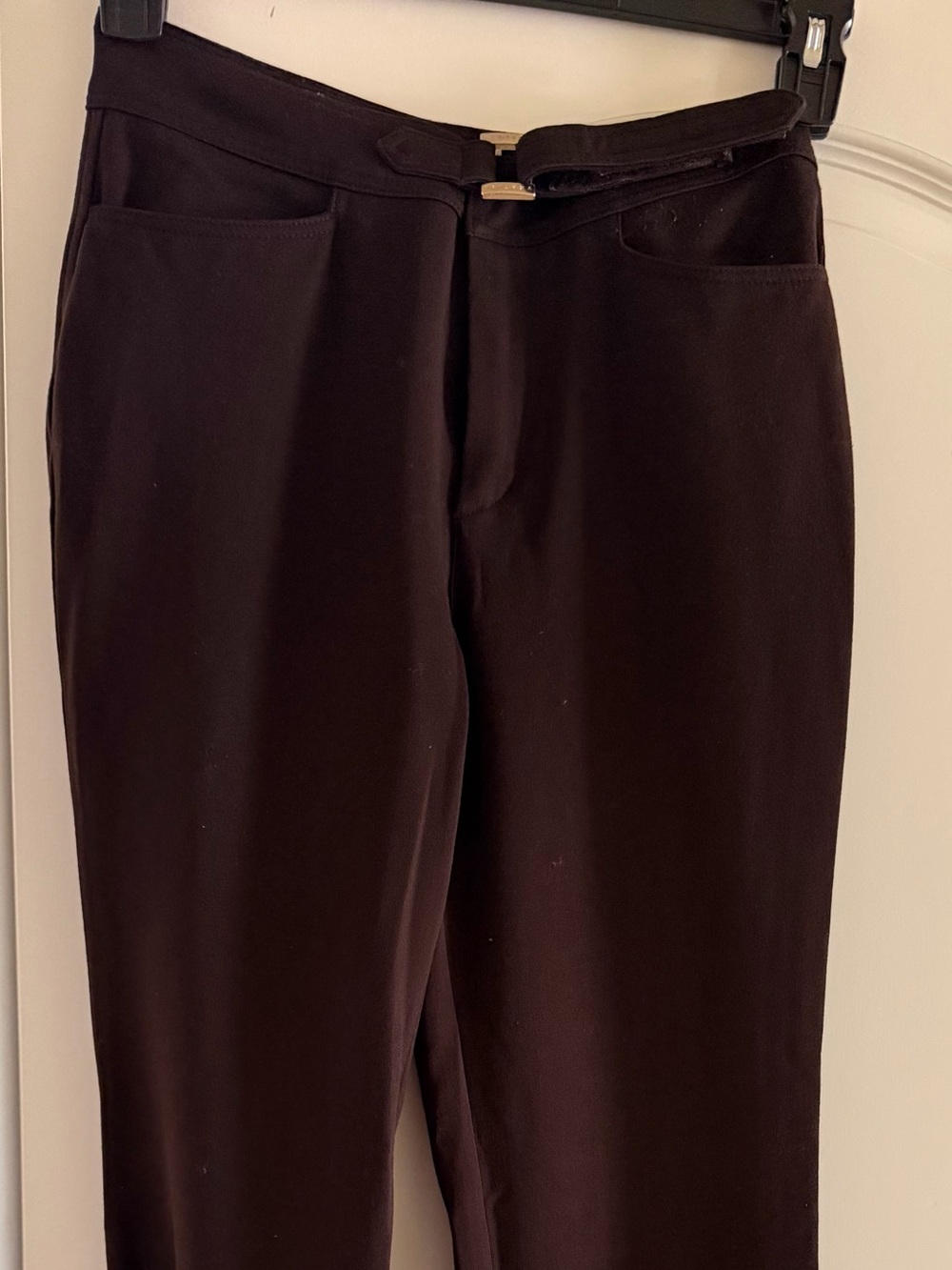 Women’s Vertigo Paris Dress Pants in Dark Brown with Belt Loop Detail